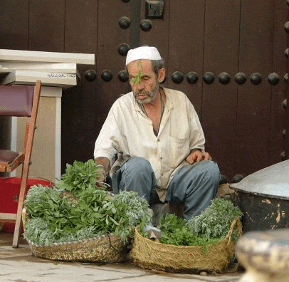 foto campesino vendiendo hierbas